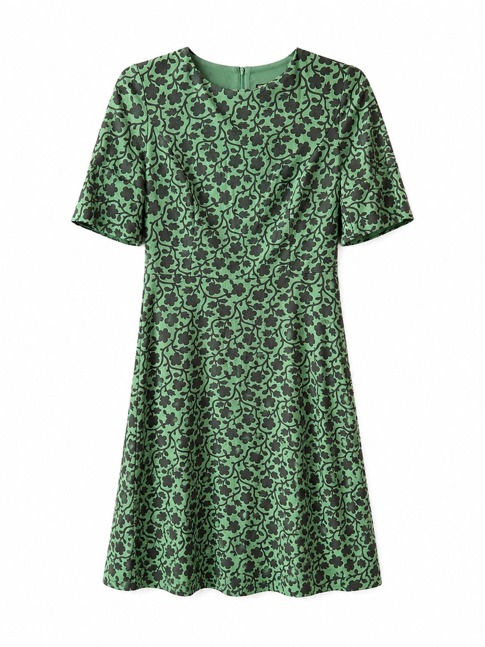 Boden Green & Black Floral Dress